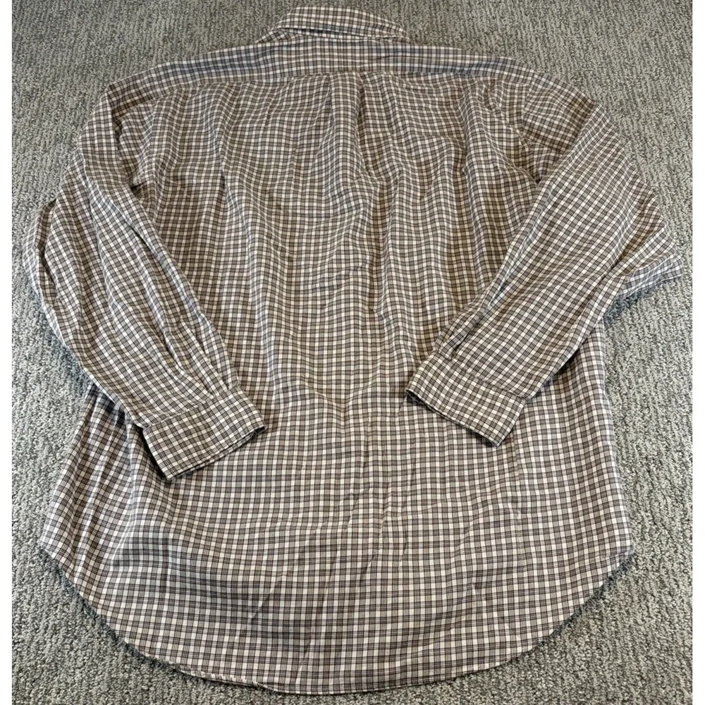 Polo Ralph Lauren Shirt Mens 16.5 Brown Long Sleeve Oxford‎ Brown Yarmouth Pony